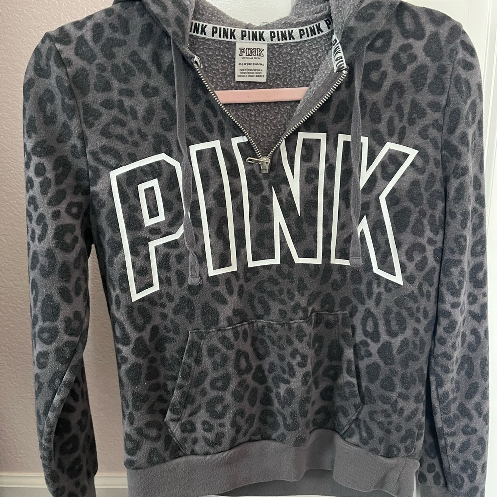 PINK Victoria’s Secret XS animal print hoodie - Picture 2 of 3